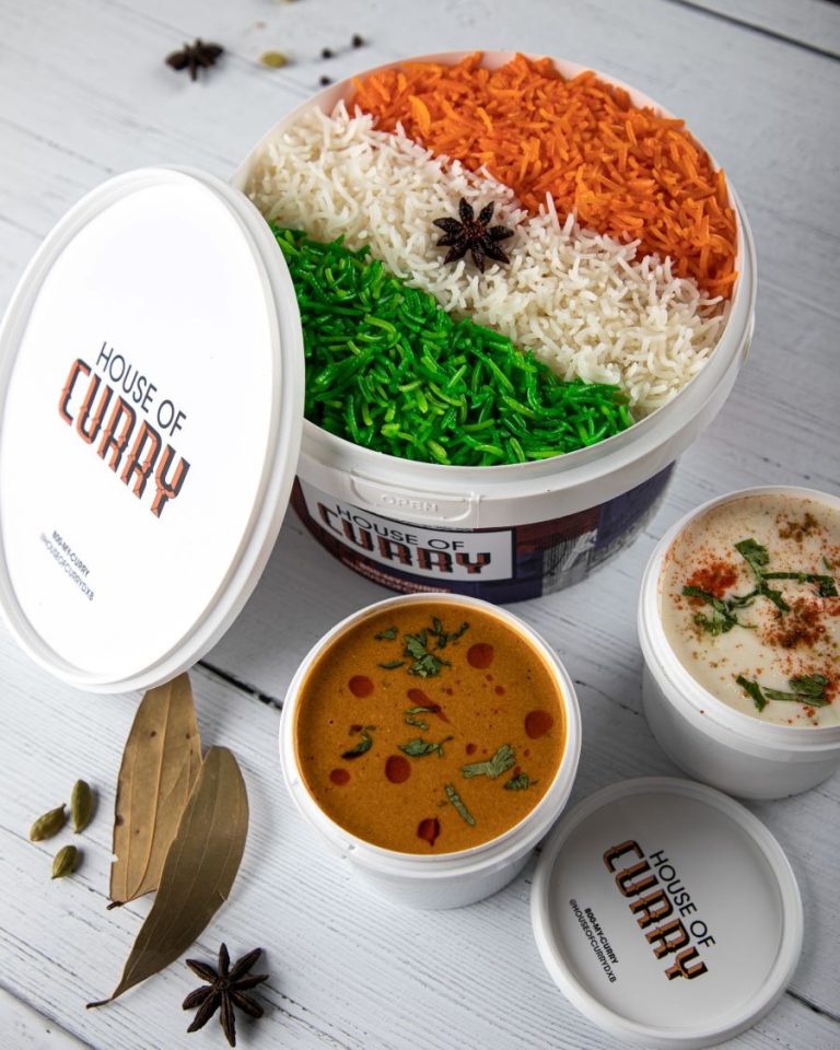Indian Restaurants in Dubai - Tri-colour bucket biriyani, House of Curry